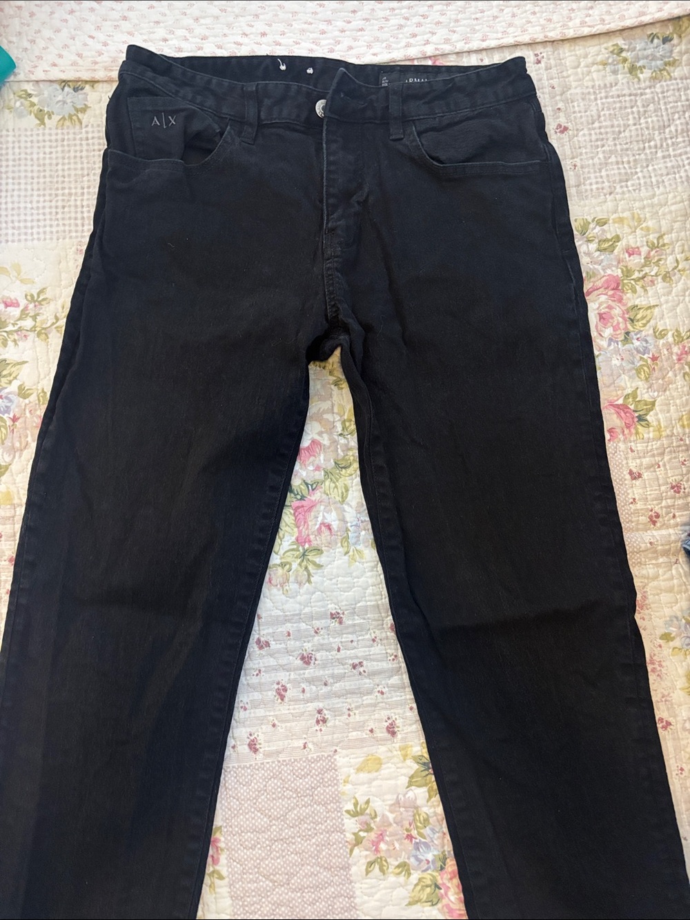 Armani Exchange Men’s Straight Black Jeans